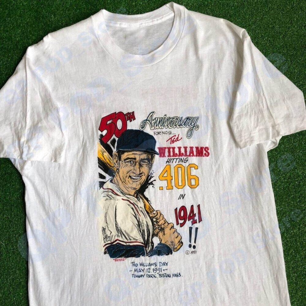 46 1941 Ted Williams Mlb Shirt Retro Tee